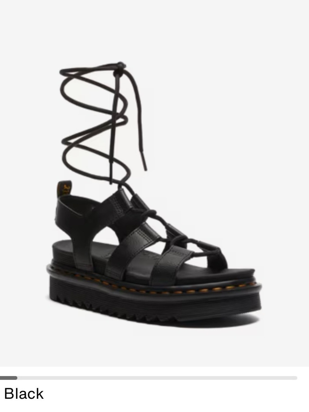 Dr. Martens Black Leather Platform Gladiator Sandals - Picture 3 of 14